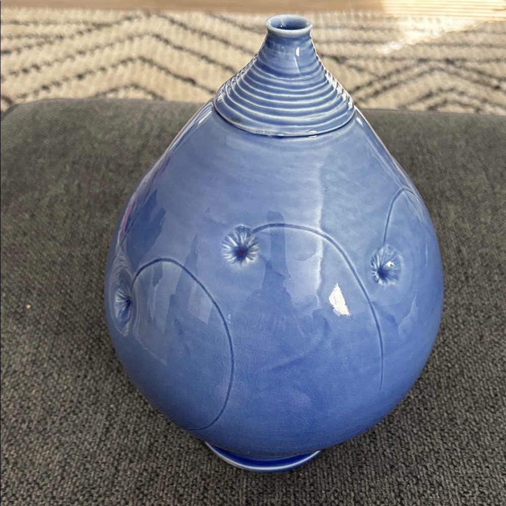 Blue Ceramic Studio Vase
